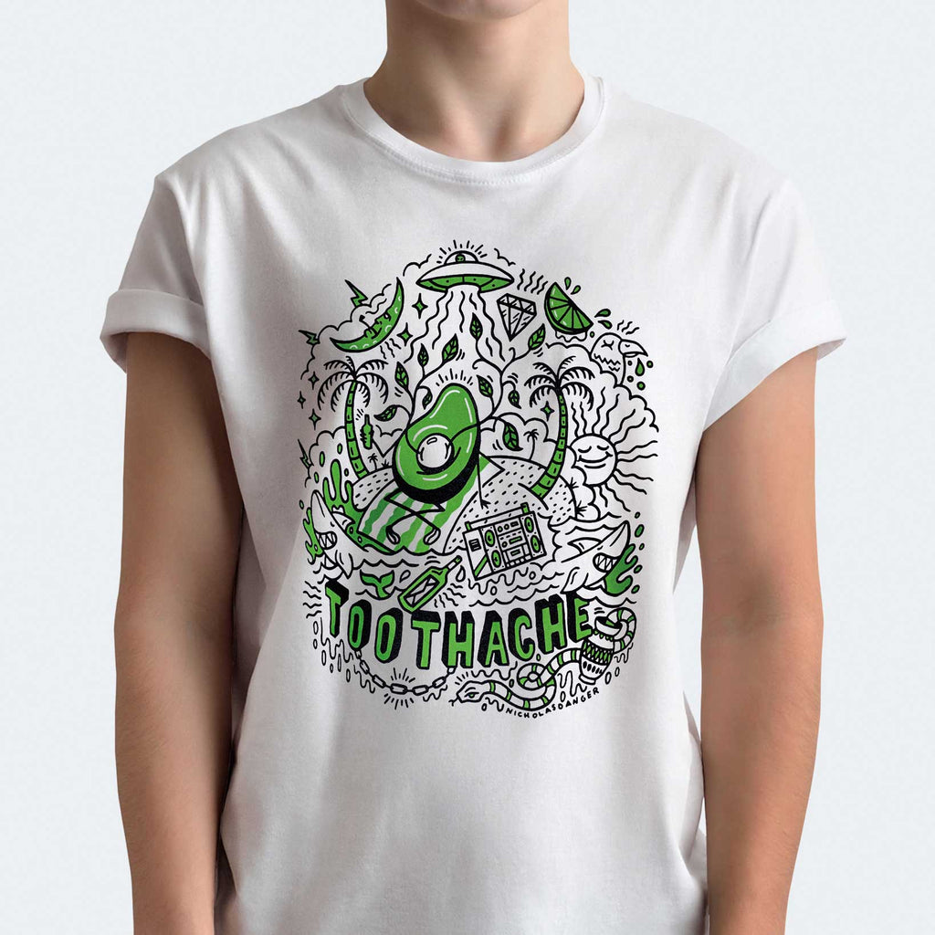 TOOTHACHE 07 x NICHOLAS DANGER UNISEX T-SHIRT - White